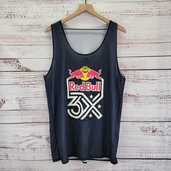Red Bull 3X Mens Sz L Basketball Reversible Jersey Performance Athletic Tank Top - Picture 1 of 11
